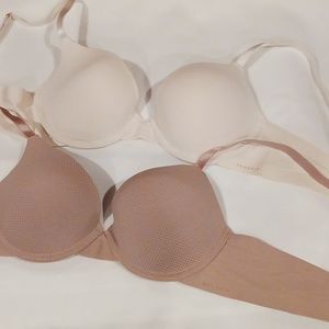 SOLD - THIS IS ONLY A COPY--Danskin 2-pack bras; 2 colors - beige & neutral; 34B